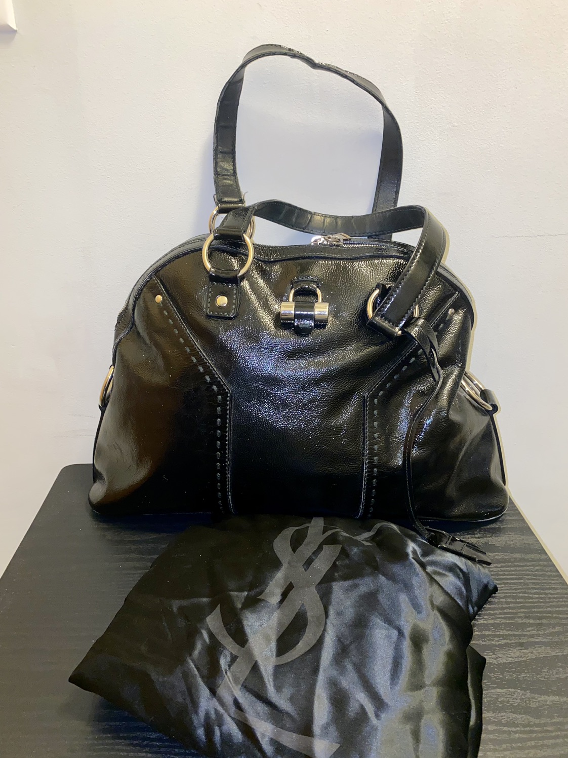 YSL Muse Bag - Patent Leather - Silvertone Hardware thumbnail