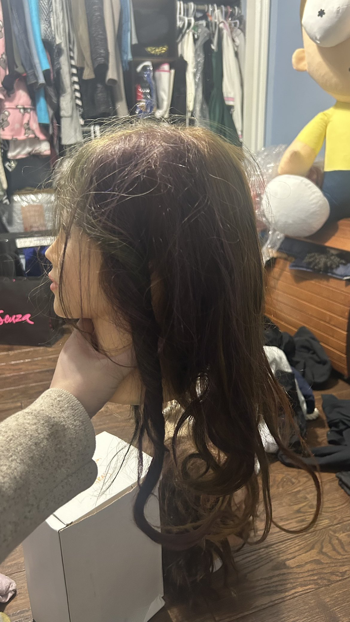 Long Hair Already Dyed Mannequin Head thumbnail