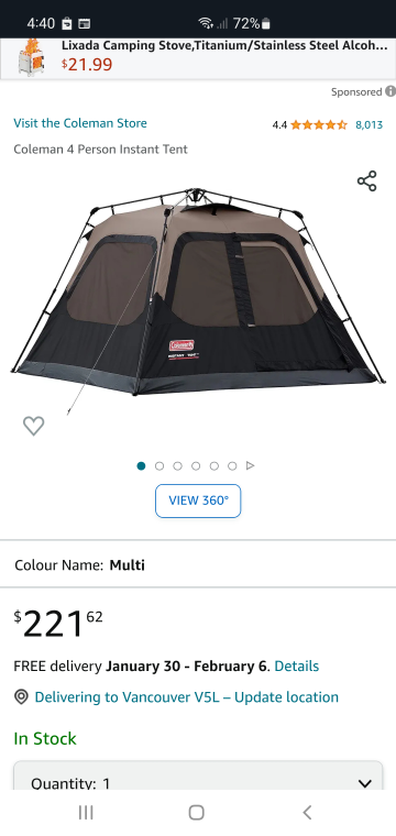 Coleman instant tent(4p)+ rainfly =$60 - photo 3