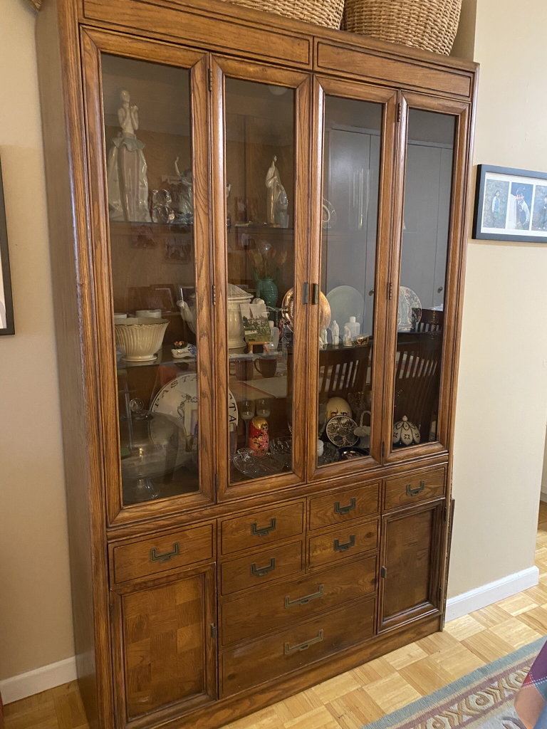 Oak china cabinet.