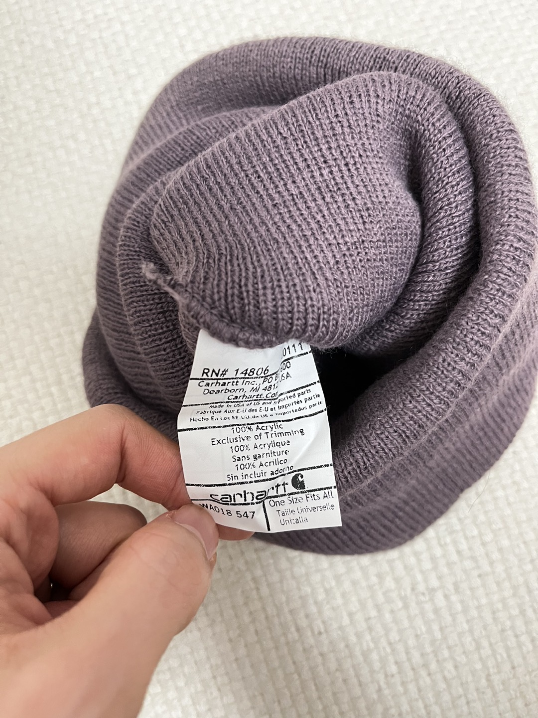Carhartt beanie in eggplant colour image indicator(2)