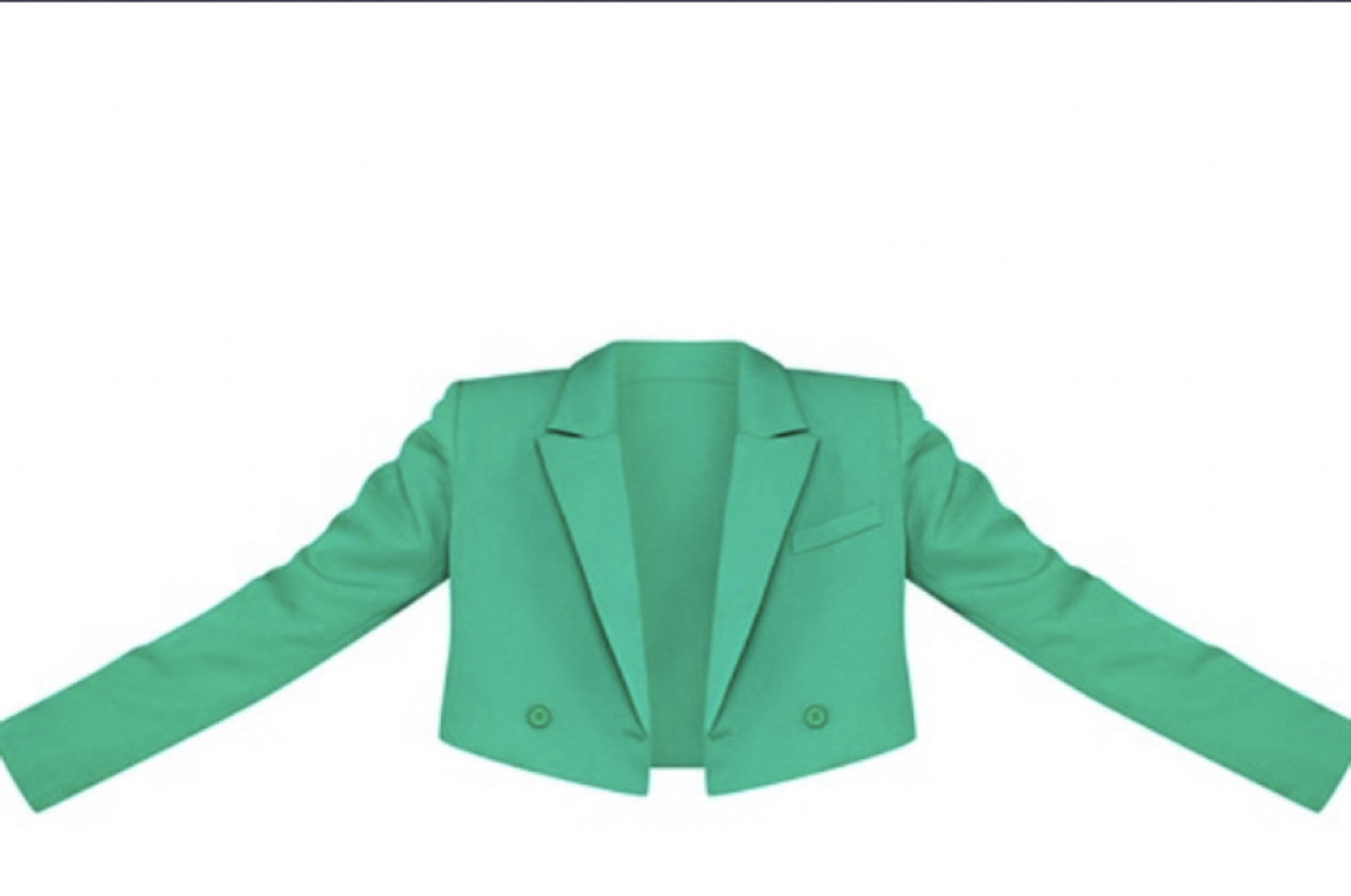 Cute green power suit - crop jacket with matching pants! image indicator(3)
