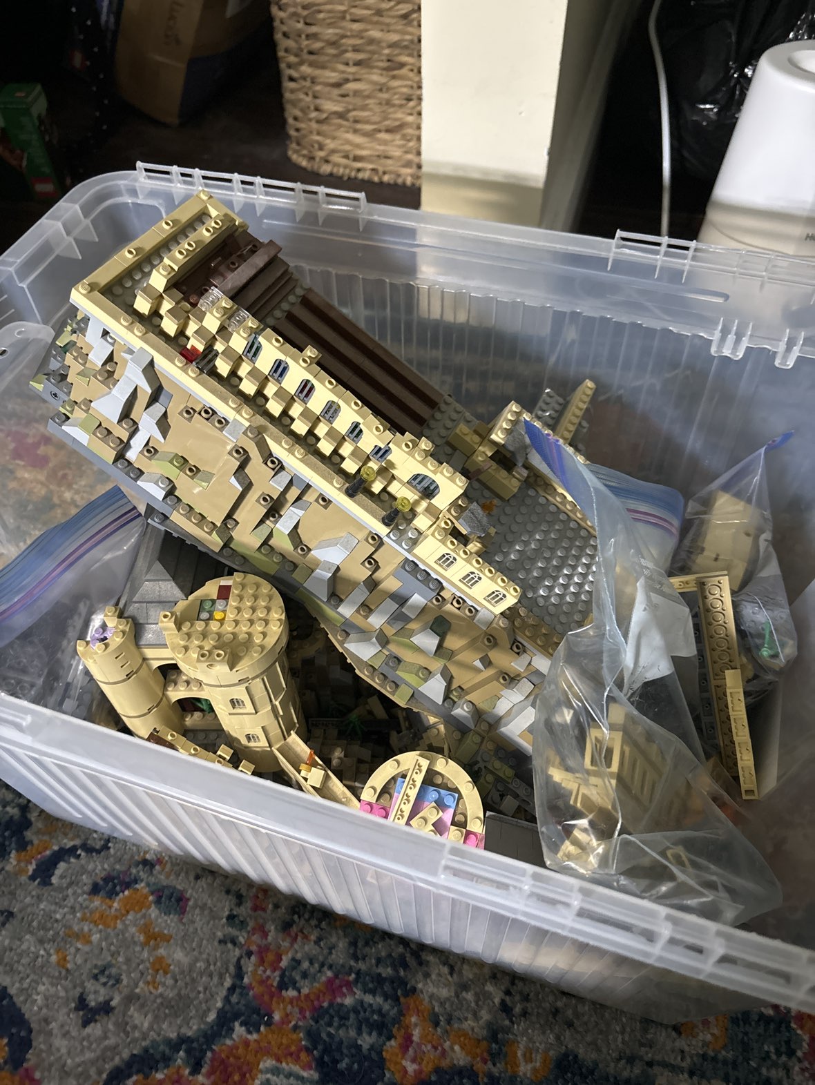 Bin full of Harry Potter Lego