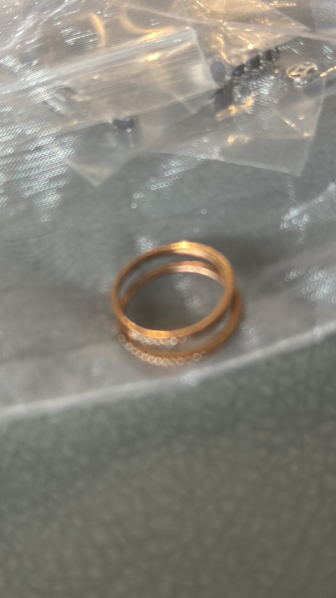2 rose gold / diamond bands - photo 3