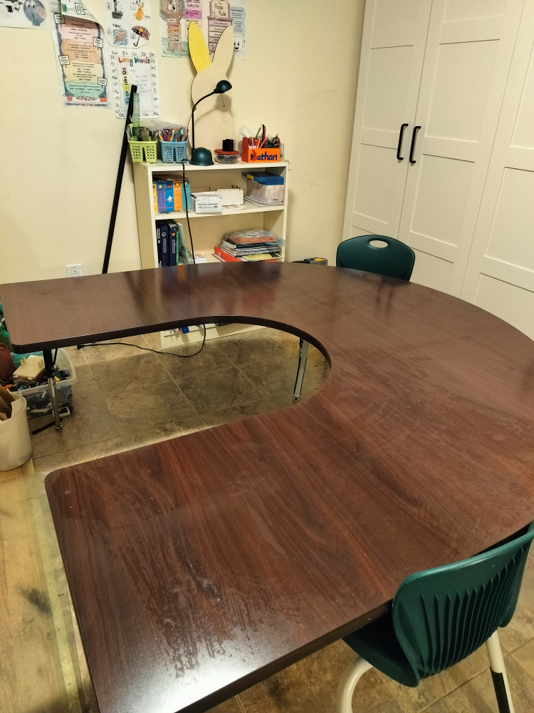 horseshoe shaped activity table