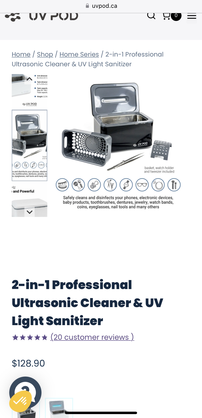 UV POD Ultrasonic Cleaner/UV Sanitizer - photo 3