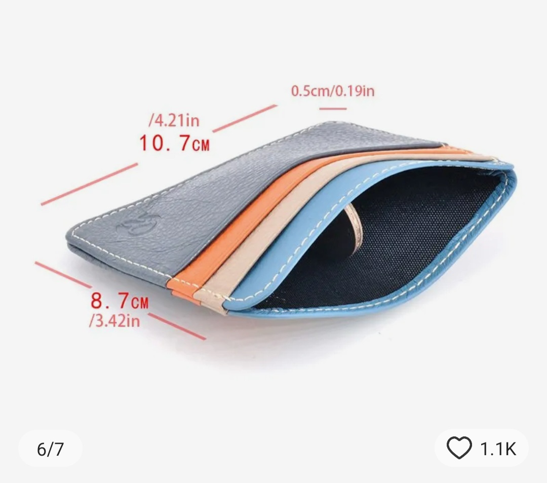 Brand New Card Holder Slot Wallet (Genuine Leather 7 Card Slots) image indicator(4)