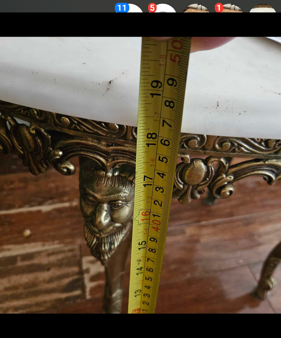 Antique coffee table with marble top image indicator(6)