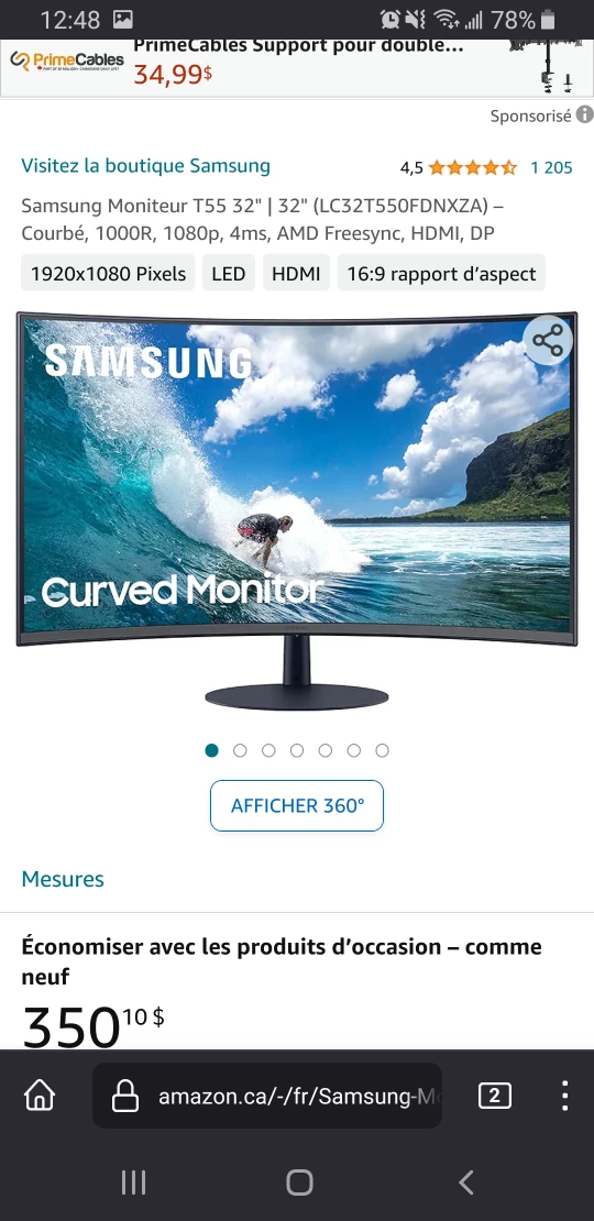 Samsung 32" curve monitor 75hz - photo 2