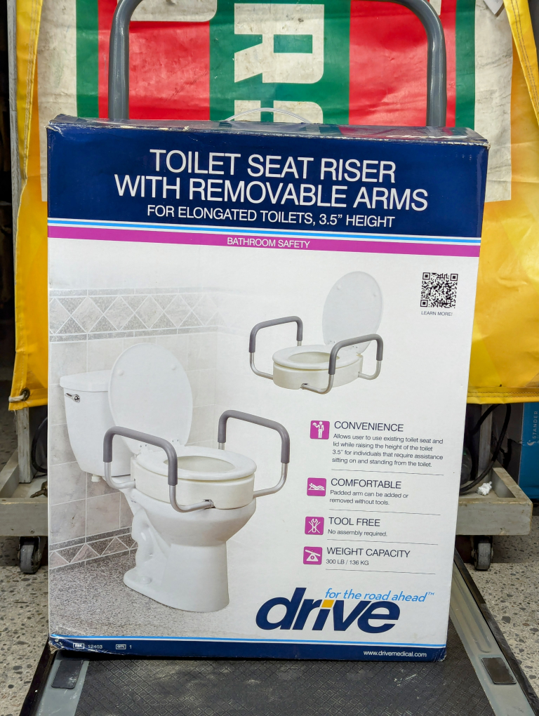 Drive Medical Premium Raised Toilet Seat With Removable Arms thumbnail