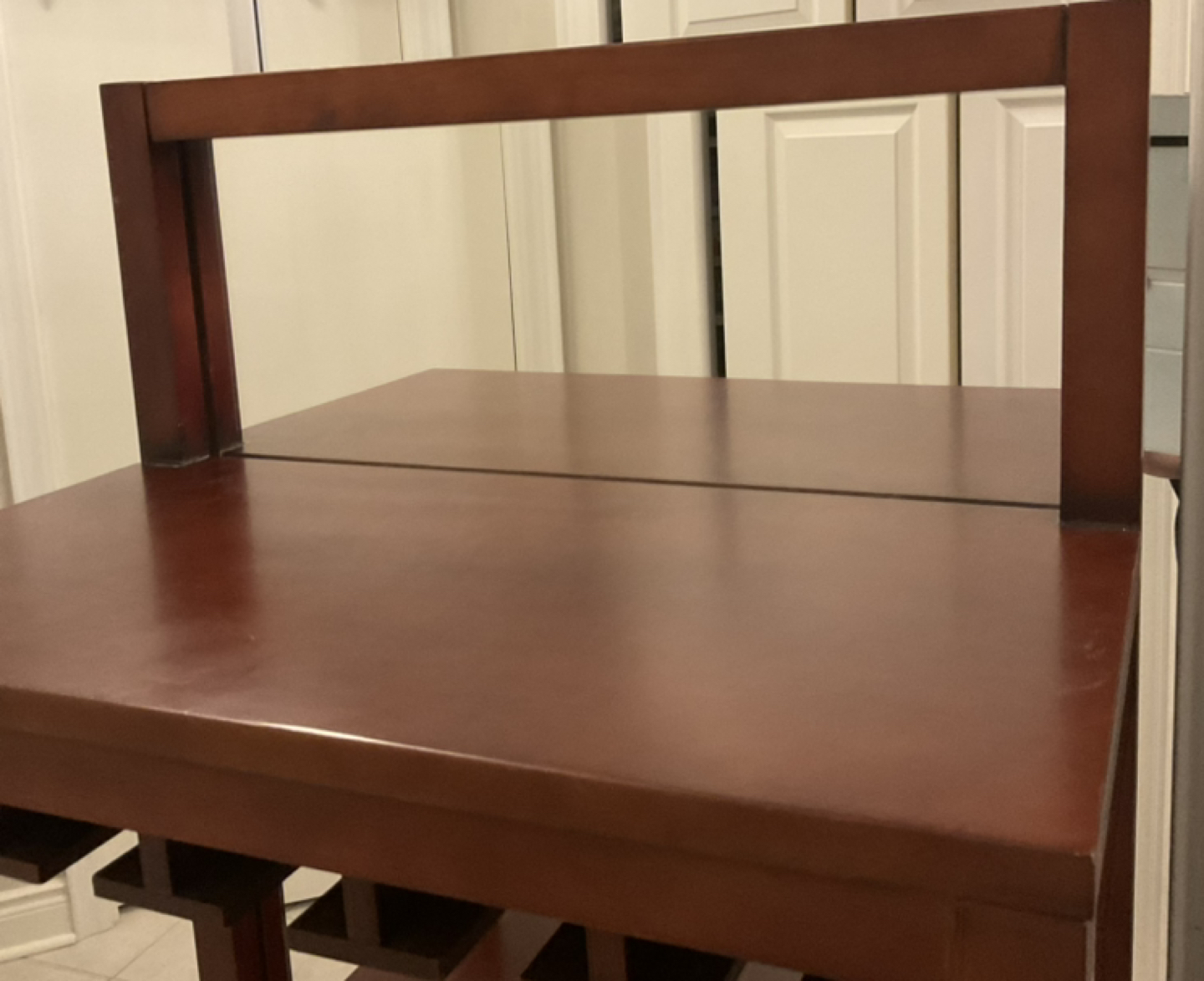 Mahogany Wine Holder and Wine Rack,Mirrored Backing & One Drawer - photo 5