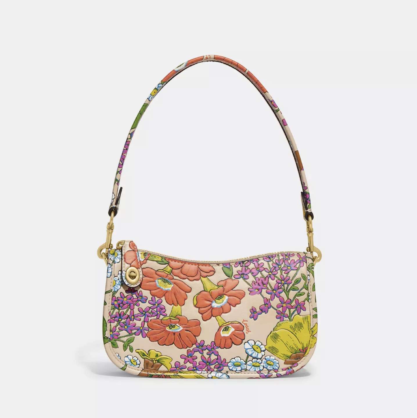 Coach Swinger 20 Leather Floral Purse thumbnail