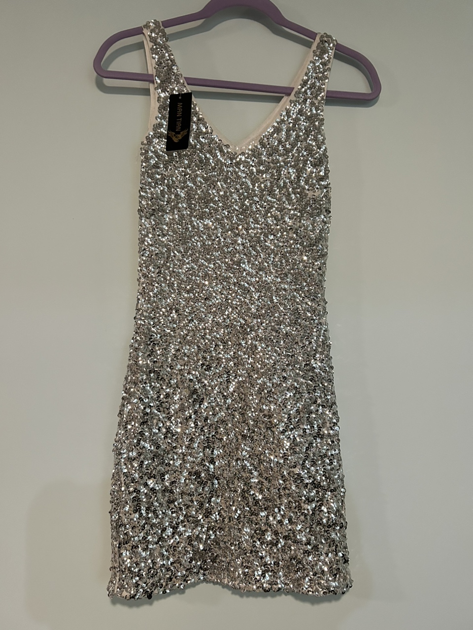 Silver sequined dress