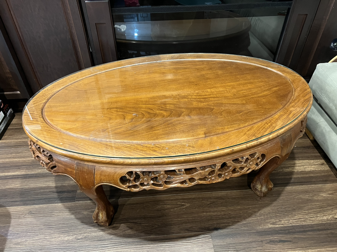 Handcrafted solid wood coffee table