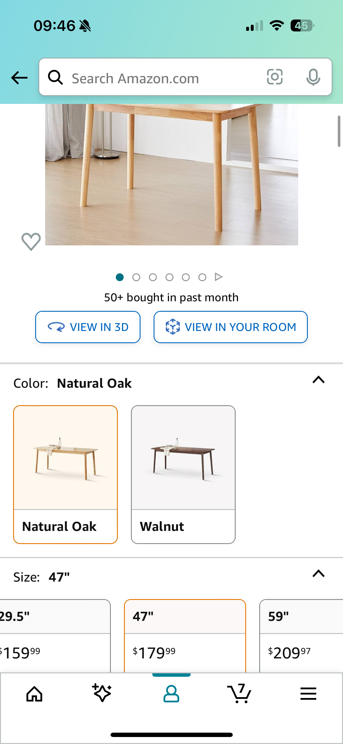 Natural oak dining table thumbnail