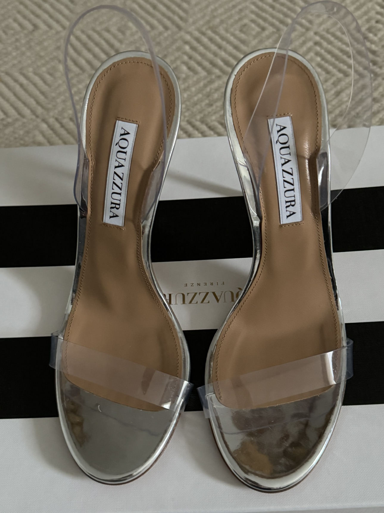 New Aquazzura so nude plexi sandal size 37 - photo 3