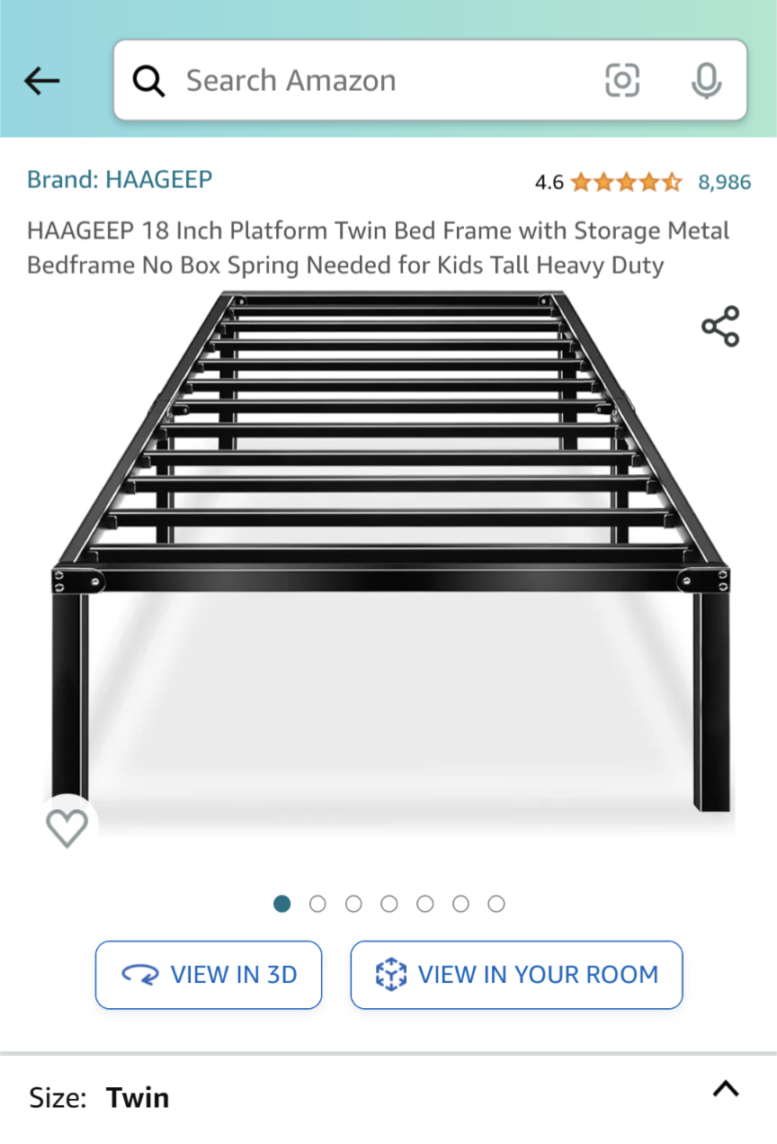 HAAGEEP 18 Inch Platform Twin Bed Frame - photo 3