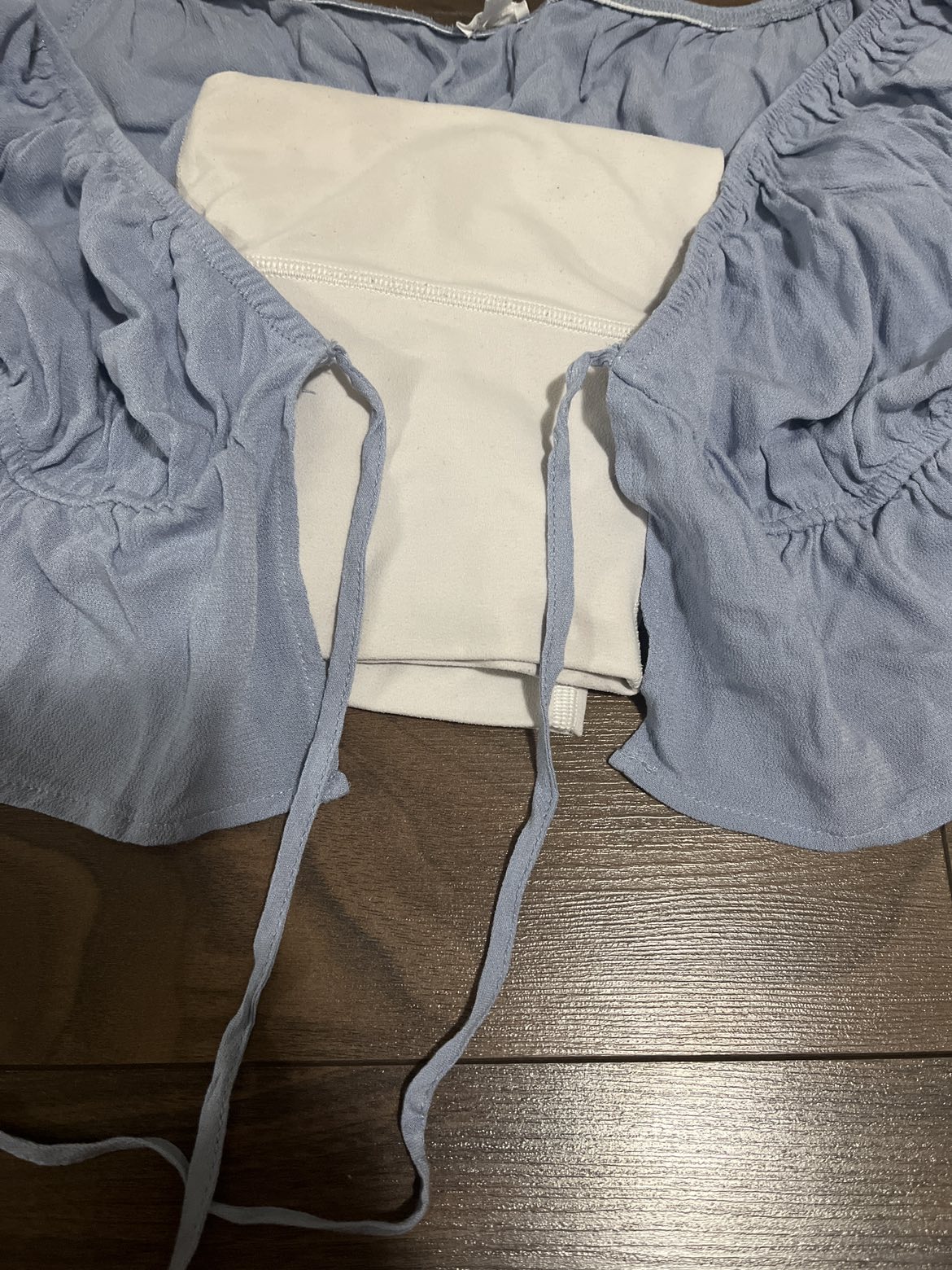Lilac cropped tie up top - photo 4
