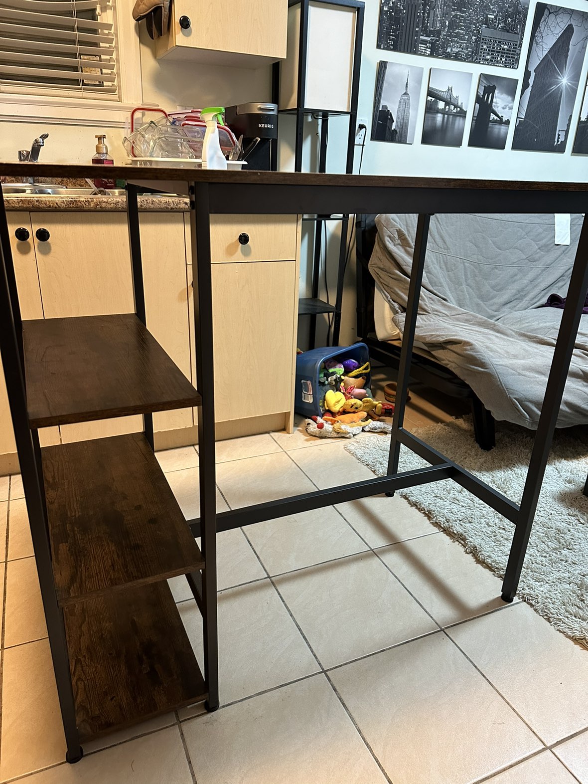 VASAGLE Bar Table with storage shelves - photo 4