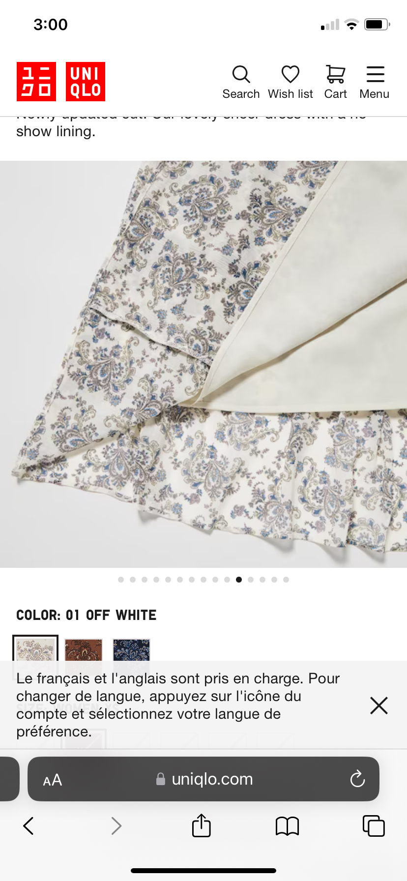 New Uniqlo dress with tag in light color chiffon image indicator(5)