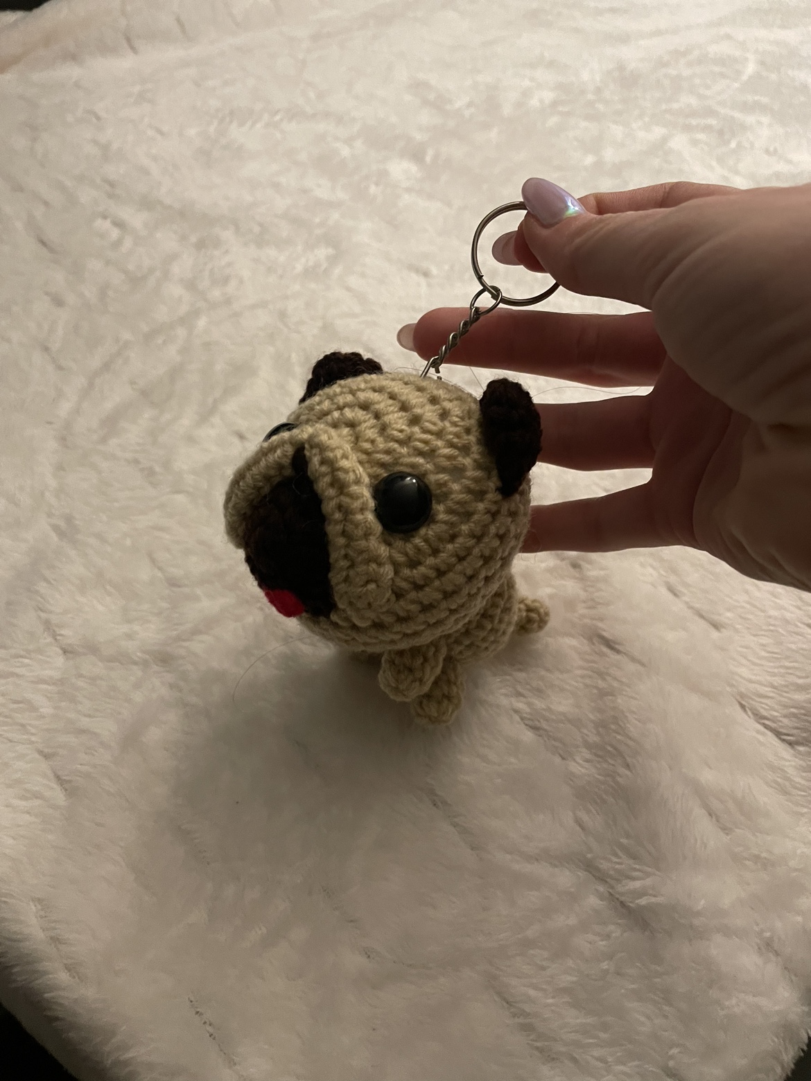 Cute French bulldog keychain thumbnail