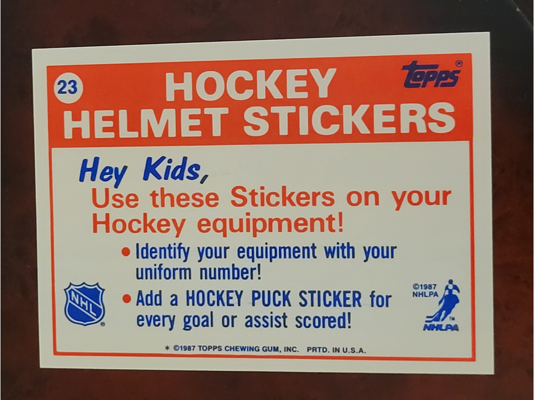 1988-89 Topps Stickers Inserts NHL Montreal Canadiens BEAUTY image indicator(3)