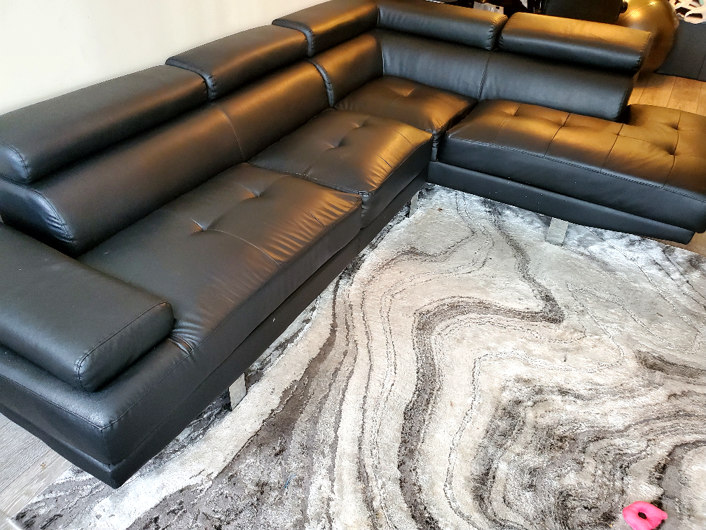 Black Leather Sectional Couch