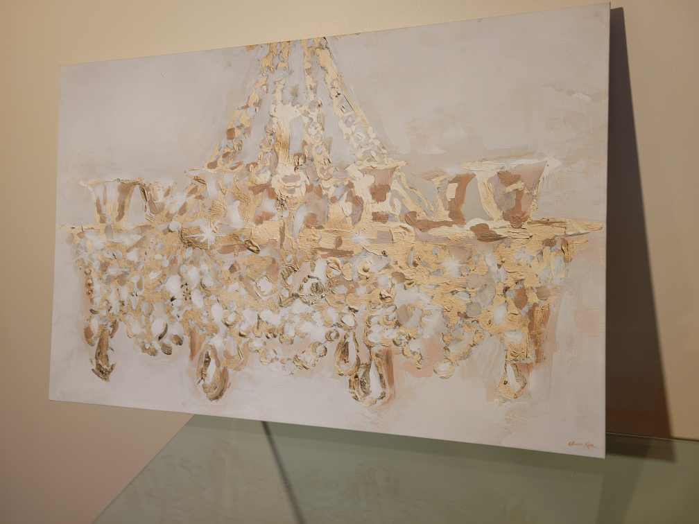 Canvas Art Print 'Candelabro'  36" x 24", Gold, White & Grey image indicator(2)