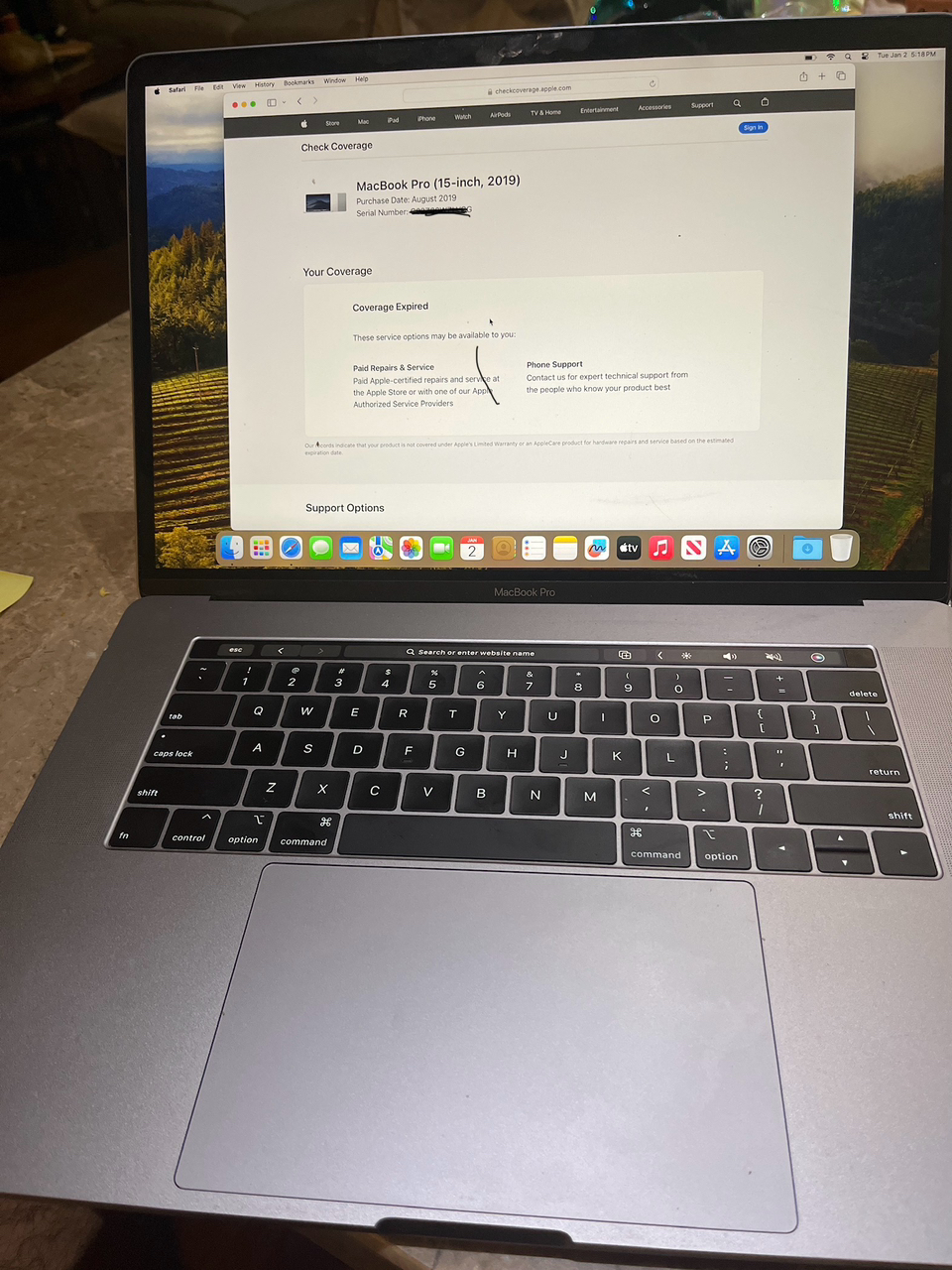 MacBook Pro 2.3GHz 8 core i9 2019 15.4 - photo 2