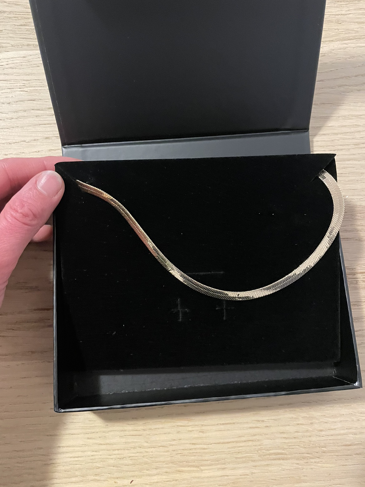 herringbone vermeil necklace (new with box) image indicator(2)