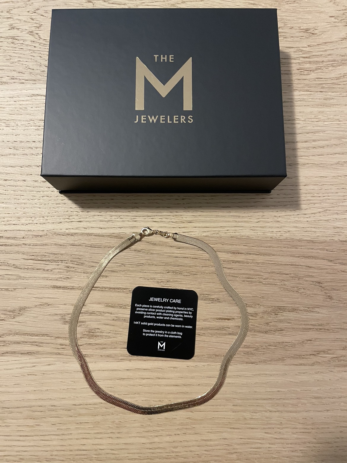 herringbone vermeil necklace (new with box)