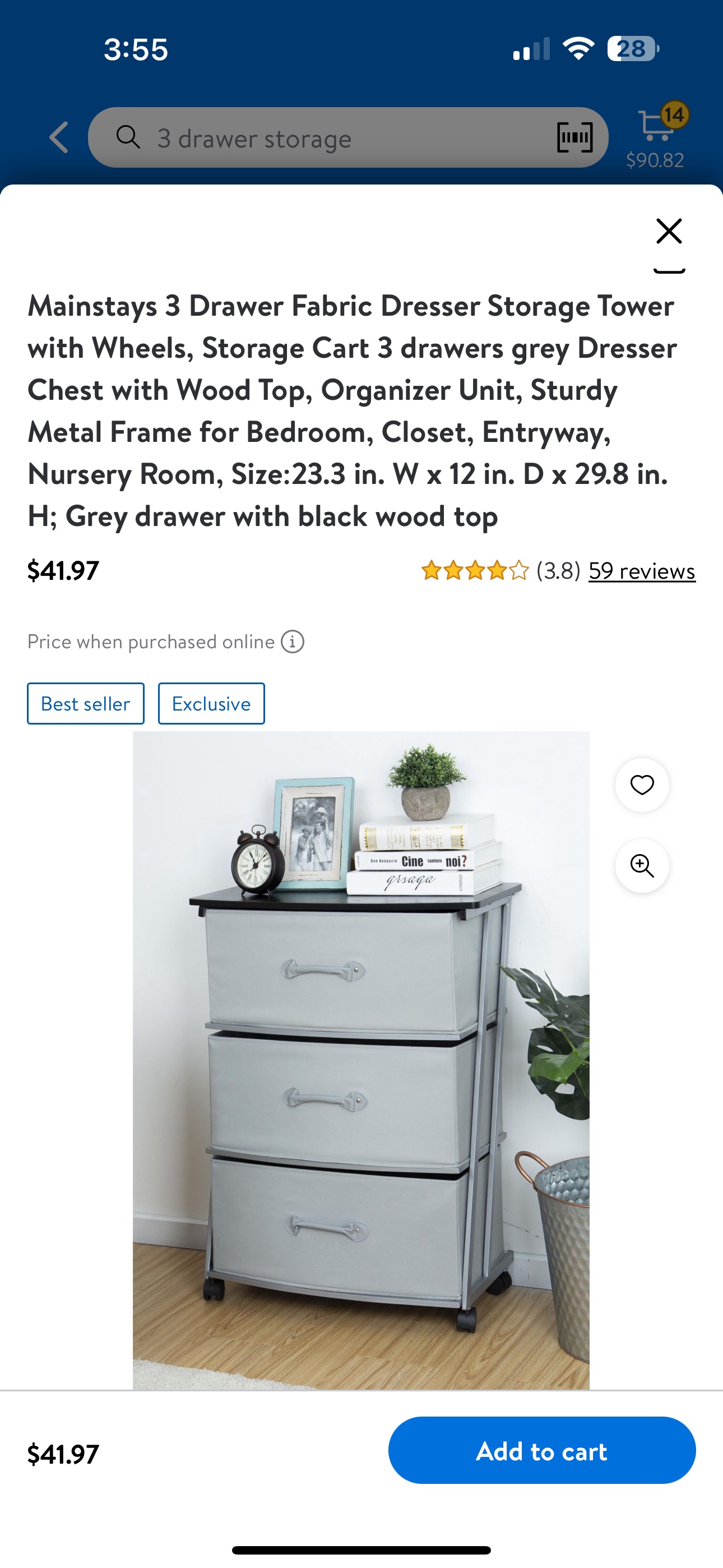 3 drawers storage thumbnail