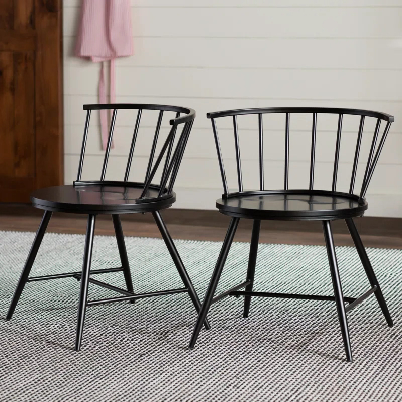 Modern Walnut and Glass Dining Table w/ two chairs, “48 round - photo 4