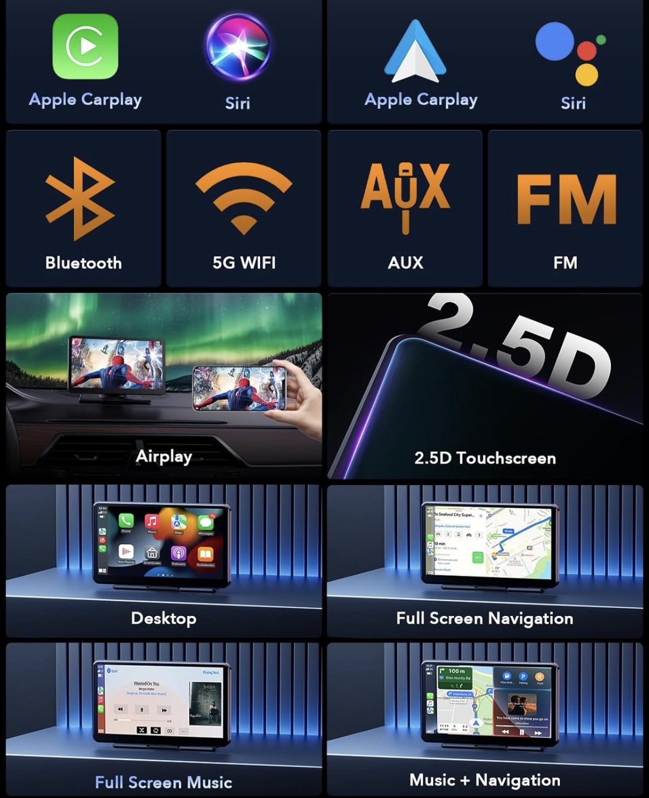 7” Smart Screen Apple/Android image indicator(2)