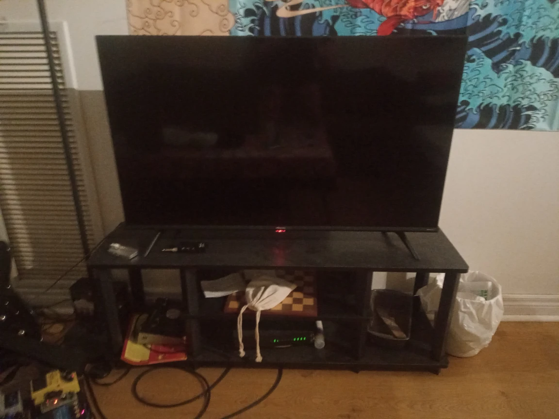 Full TV Set: 43" 4K Hisense Smart TV + Stand with Shelf Space