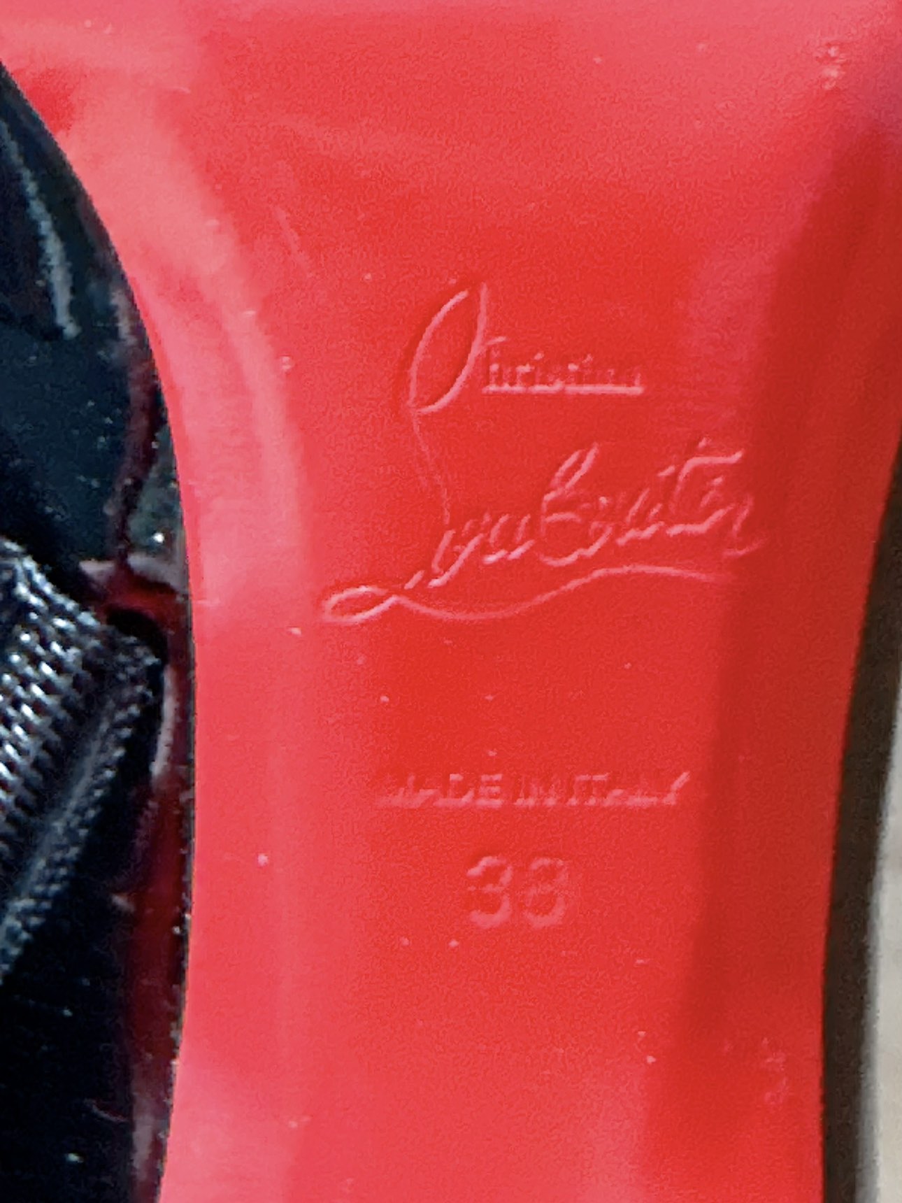 Christian Louboutin Christ Black Patent Open Toe Booties size 7 image indicator(5)