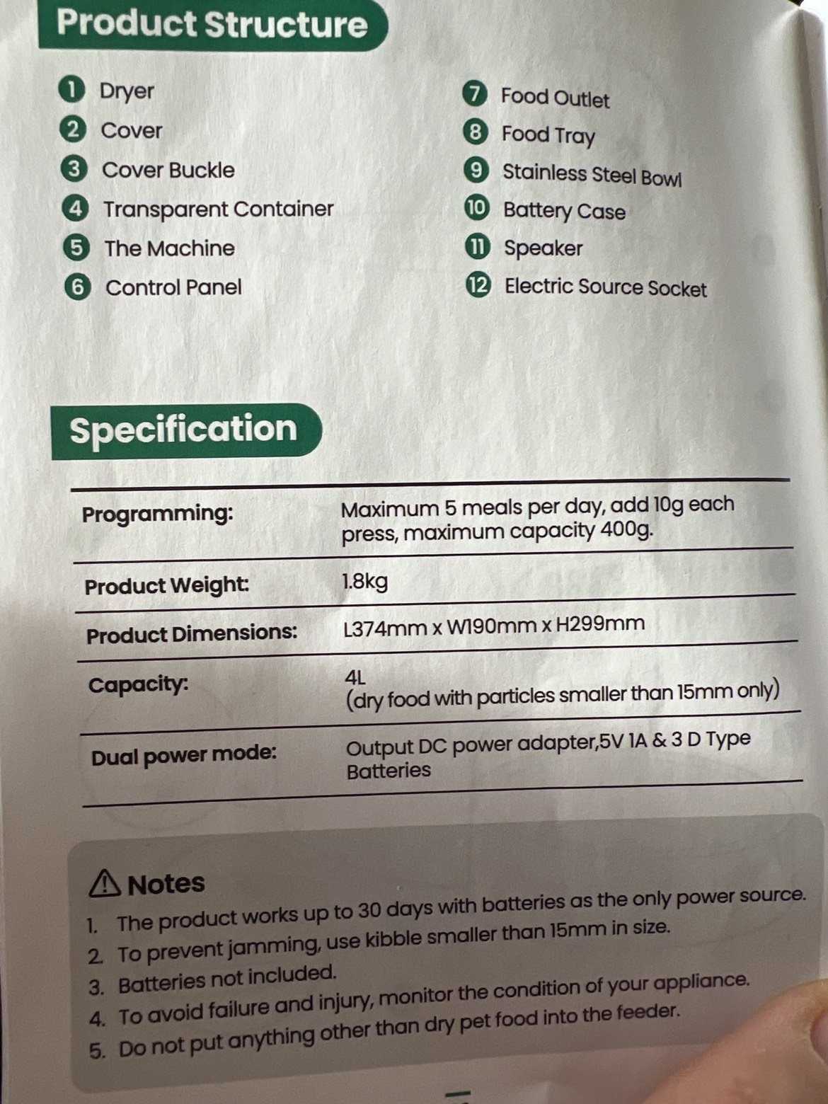 Automatic pet feeder image indicator(4)