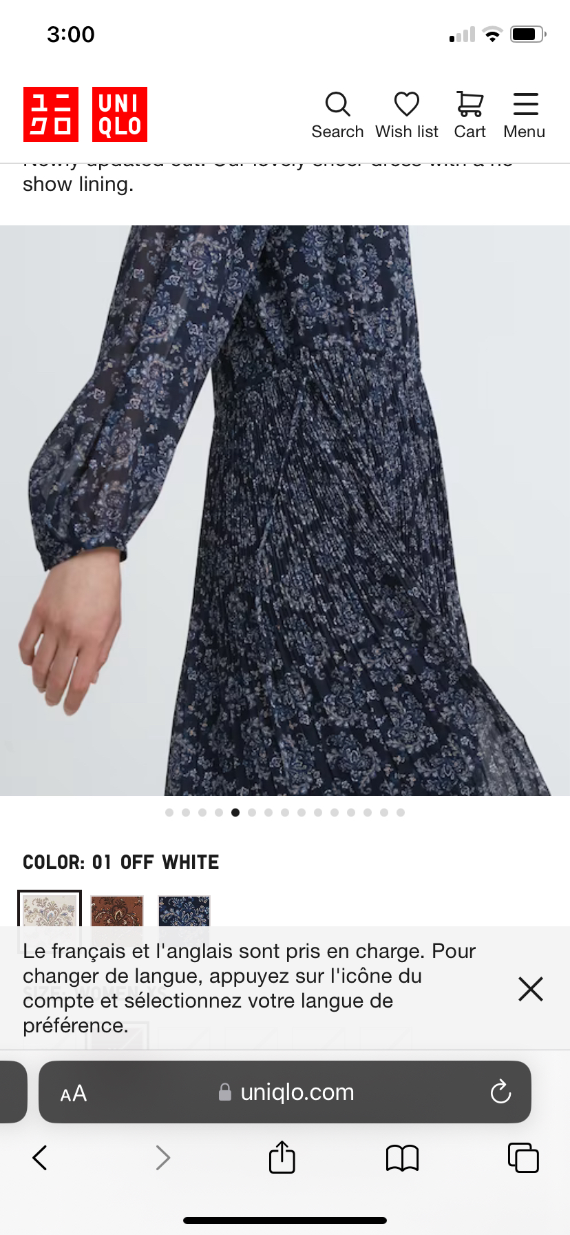 New Uniqlo dress with tag in light color chiffon image indicator(9)