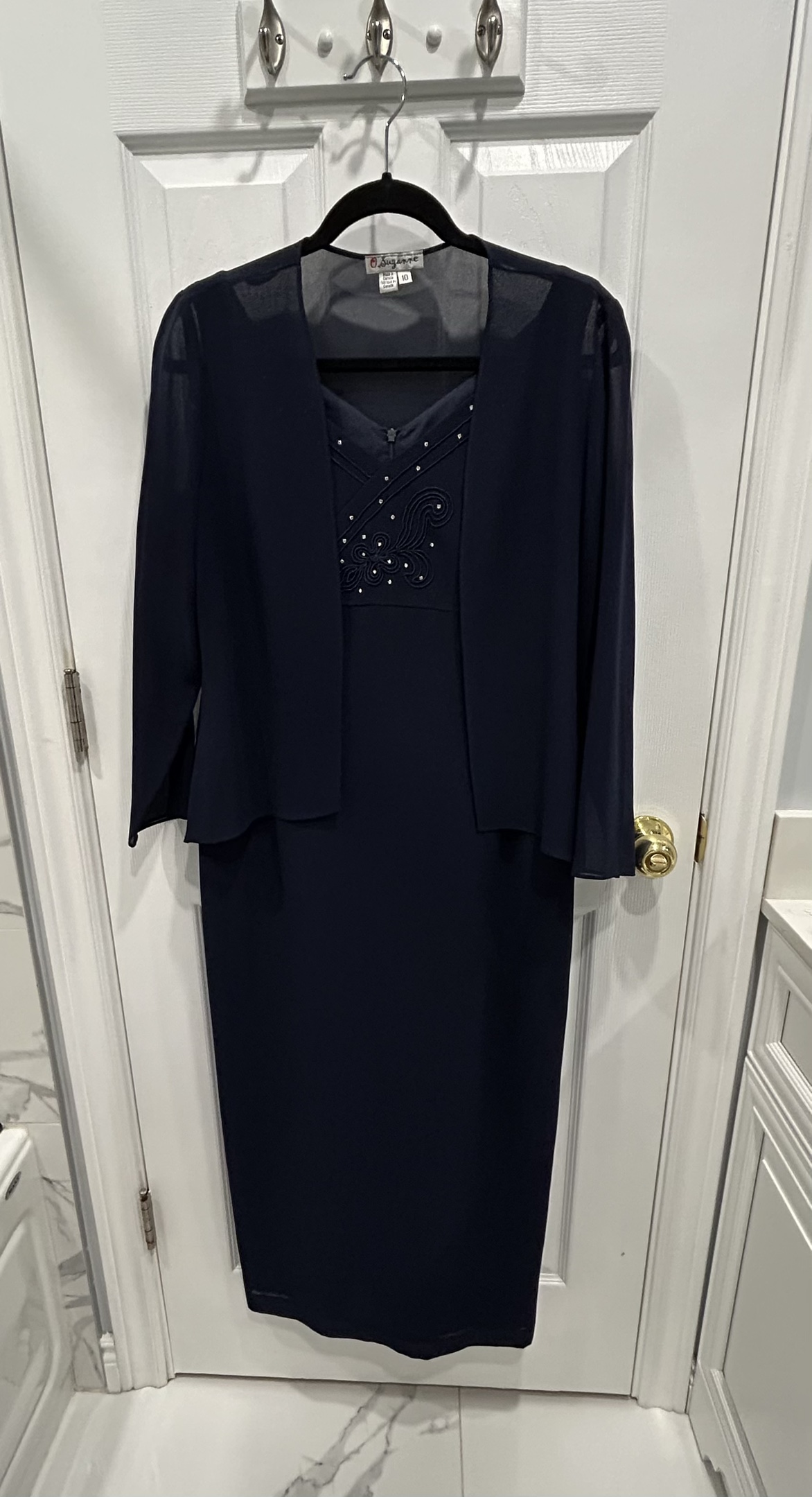 Navy blue long dress thumbnail