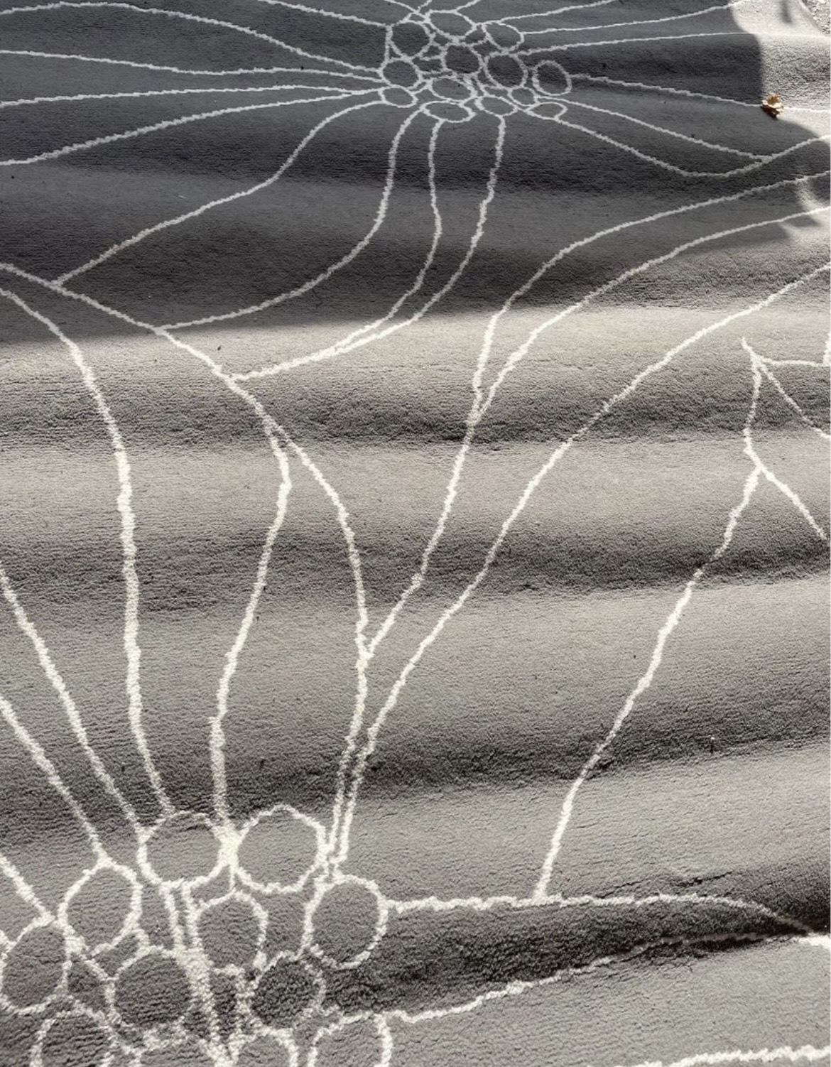 IKEA Grey Flower Detailed Carpet/Area Rug