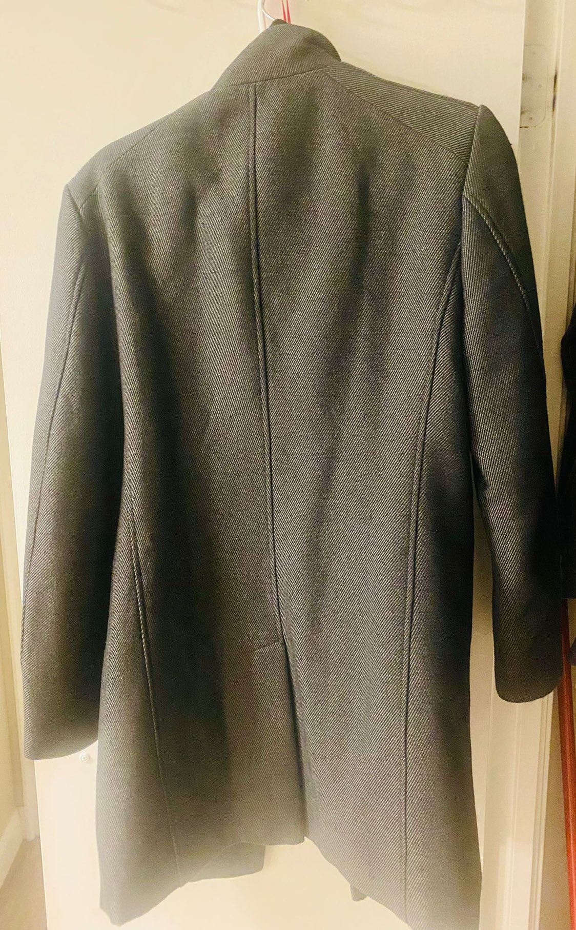 TEXTURED WEAVE COAT WITH CONTRASTING COLLAR image indicator(6)