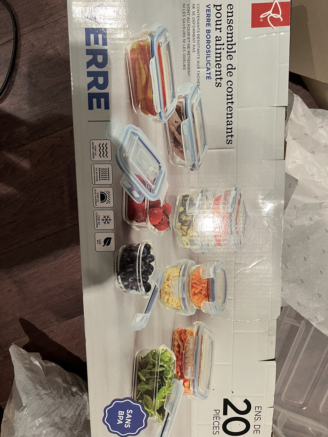 Brand new box of glass containers