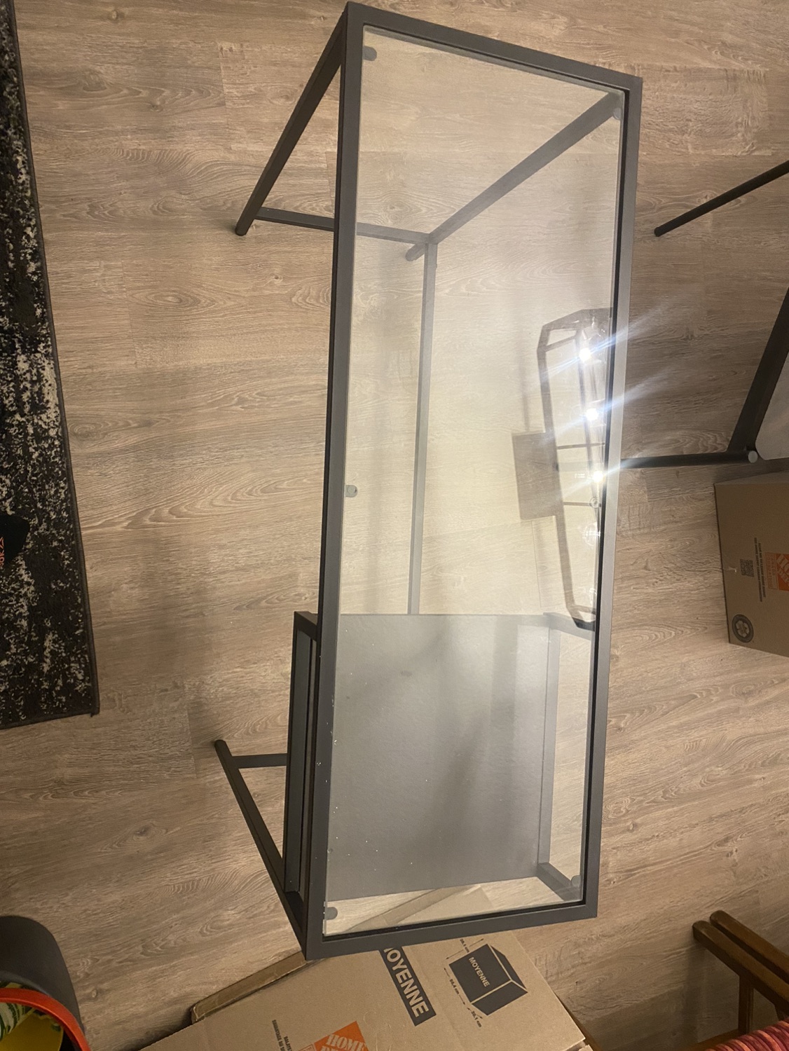 IKEA Brown/Black Glass Top Desk - photo 4