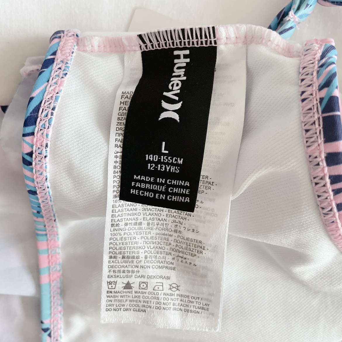 Hurley New with tags Bikini top youth size large 12-13Y image indicator(7)