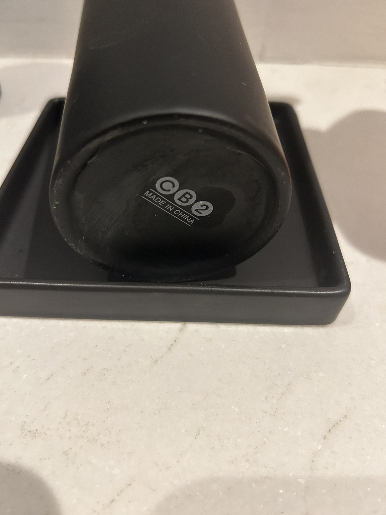 Cb2 black grouping. 3 side plates. 3 glasses. image indicator(5)