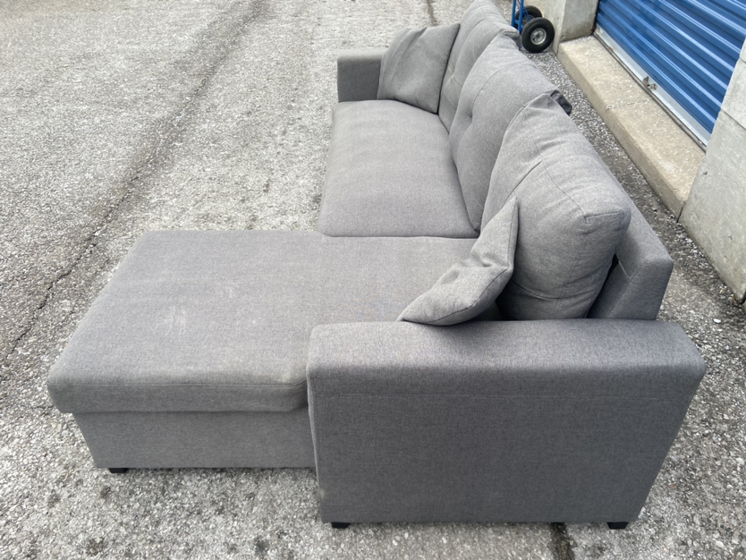 FREE DELIVERY• GREY SECTIONAL COUCH / SOFA w/ BED + STORAGE - photo 3