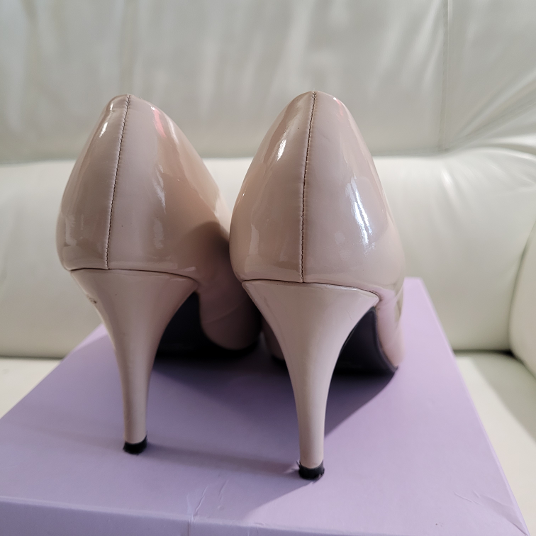 Nude peep toe patent pumps (day 7) image indicator(5)