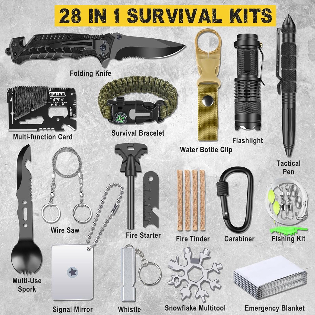 Brand new 28 in 1 survival kit for camping/hiking/hunting..