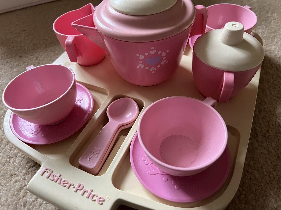 Vintage Fisher Price Tea Set and Tray thumbnail