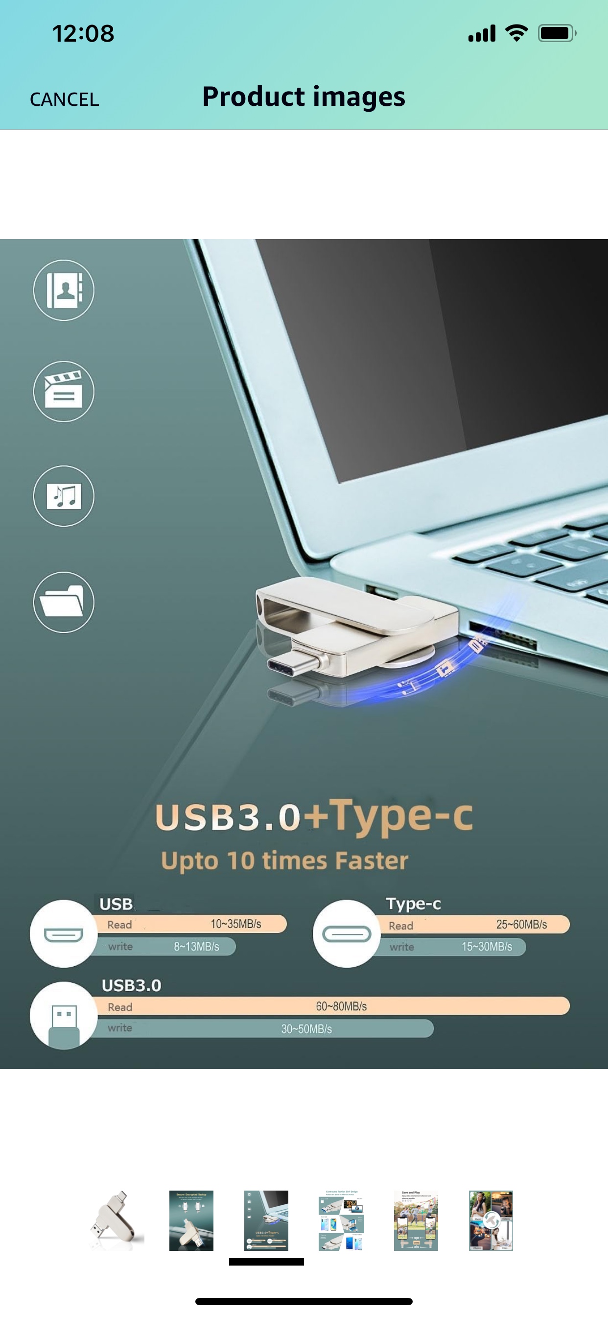 New 2023 32GB Flash Drive USB 3.0 Stick for Phone, USB 3-in-1 image indicator(3)